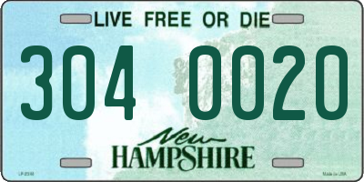 NH license plate 3040020