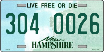 NH license plate 3040026