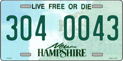NH license plate 3040043