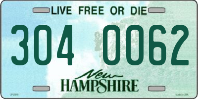 NH license plate 3040062