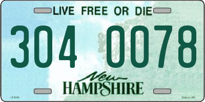 NH license plate 3040078