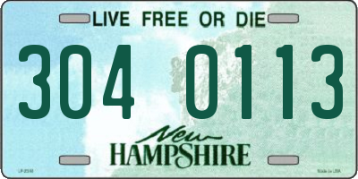 NH license plate 3040113