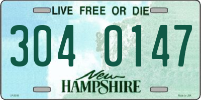 NH license plate 3040147