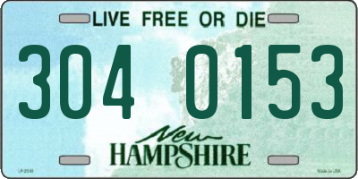 NH license plate 3040153