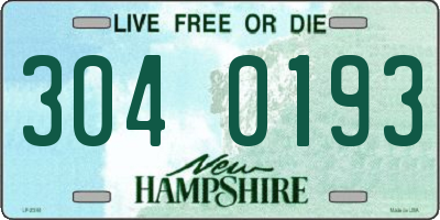 NH license plate 3040193