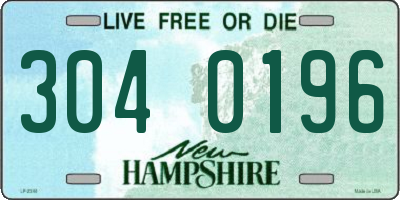 NH license plate 3040196