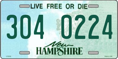 NH license plate 3040224