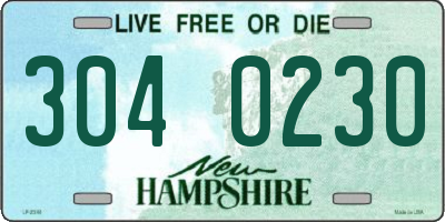 NH license plate 3040230