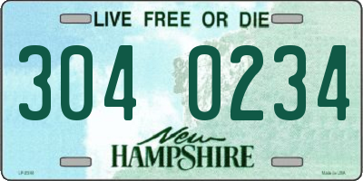 NH license plate 3040234
