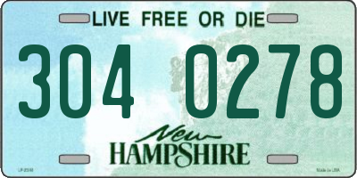 NH license plate 3040278
