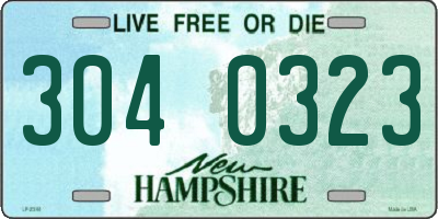 NH license plate 3040323