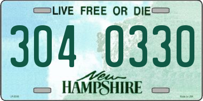NH license plate 3040330