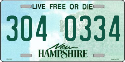 NH license plate 3040334