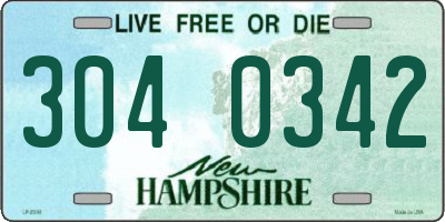 NH license plate 3040342