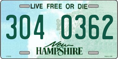 NH license plate 3040362