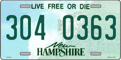 NH license plate 3040363