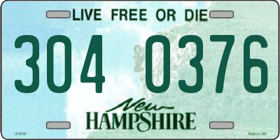 NH license plate 3040376