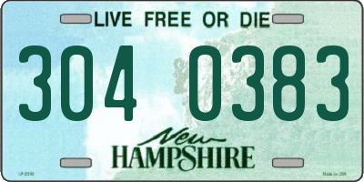 NH license plate 3040383