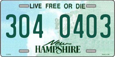 NH license plate 3040403