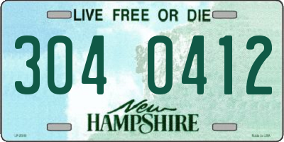 NH license plate 3040412