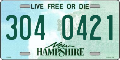 NH license plate 3040421