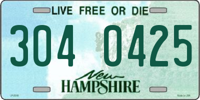 NH license plate 3040425