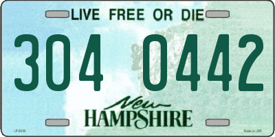 NH license plate 3040442