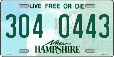 NH license plate 3040443