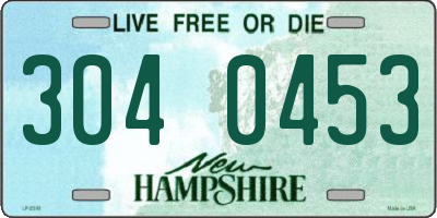 NH license plate 3040453