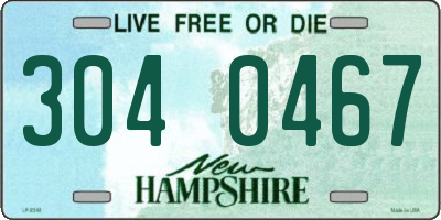 NH license plate 3040467