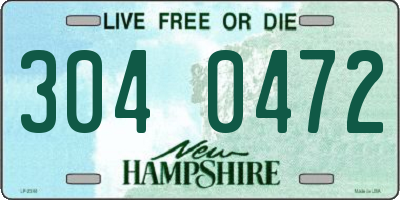 NH license plate 3040472