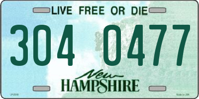 NH license plate 3040477
