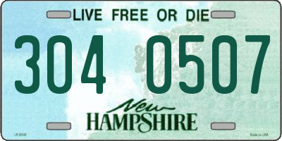 NH license plate 3040507