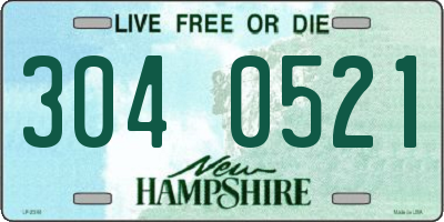 NH license plate 3040521