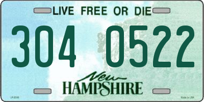 NH license plate 3040522