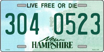 NH license plate 3040523