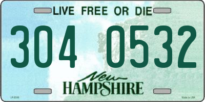 NH license plate 3040532