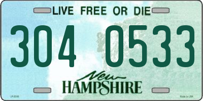 NH license plate 3040533