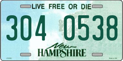 NH license plate 3040538