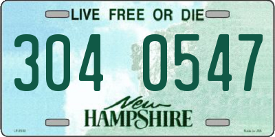 NH license plate 3040547