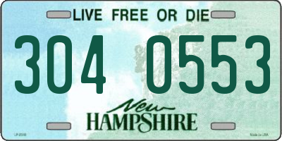 NH license plate 3040553