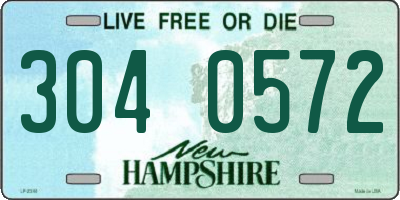 NH license plate 3040572