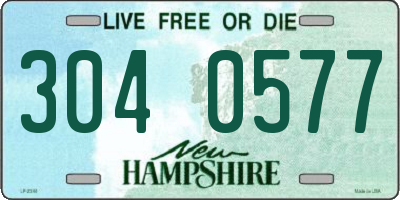 NH license plate 3040577