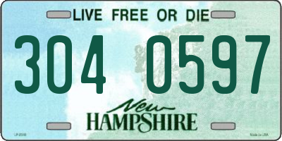 NH license plate 3040597