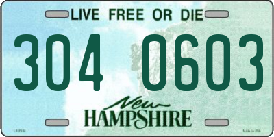 NH license plate 3040603