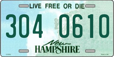 NH license plate 3040610