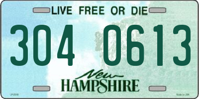 NH license plate 3040613