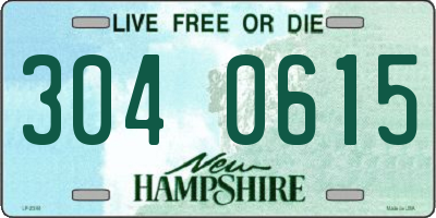 NH license plate 3040615