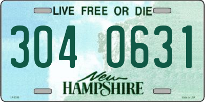 NH license plate 3040631