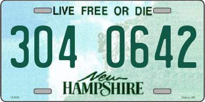 NH license plate 3040642